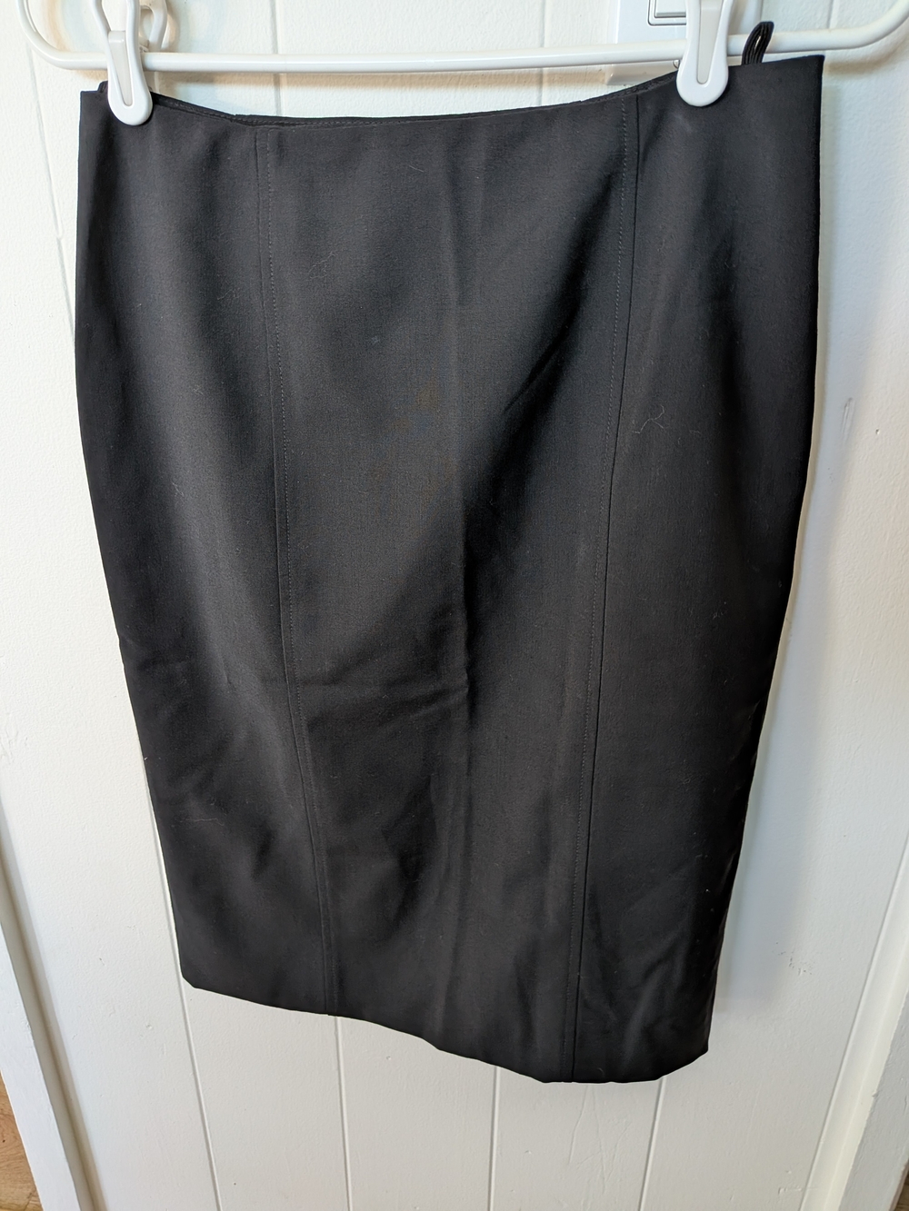 Versace Black Tailored Wool Pencil Skirt